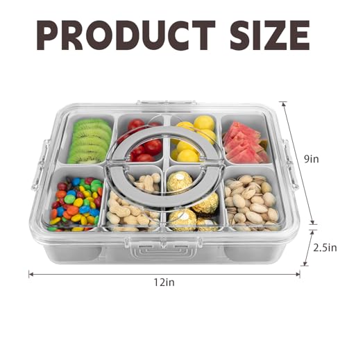 Divided Serving Tray with Lid and Handle (2 Count)