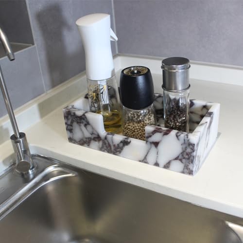 Natural Calacatta Viola Marble Napkin Holder 9.8"x4.9"x2.8"