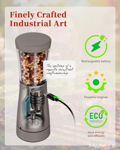 Electric Salt and Pepper Grinder Set with Storage Base (2 Count)