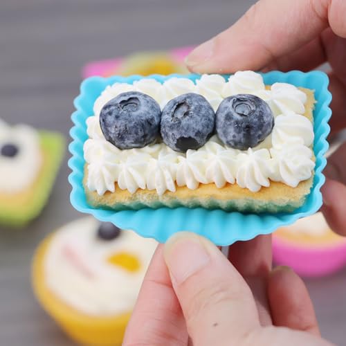 24Pack Silicone Muffin Baking Cups Cupcake Liners Lunch Box Bento Dividers (24 Count)