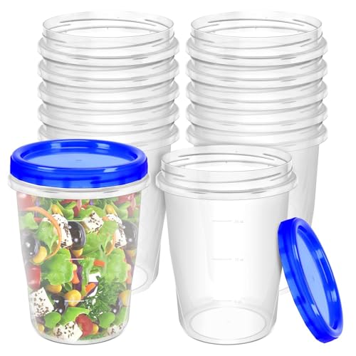 12 Pack Freezer Containers with Screw On Lids (12 Count)