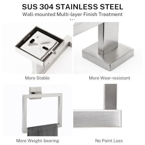 Brushed Nickel Towel Ring Towel Holder for Bathroom Bath Towel Hanger Stainless Steel Bathroom Hardware Accessories Wall