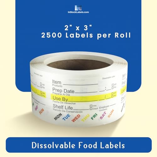 InStockLabels Dissolvable Food Rotation Labels (2500 Count)