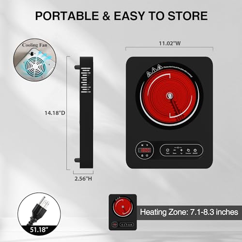 Single Burner Electric Cooktop 1800W