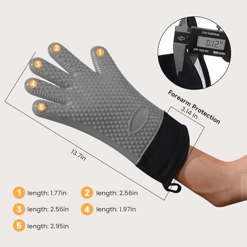 BBQ Gloves Heat Resistant Oven Mitts (2 Count)