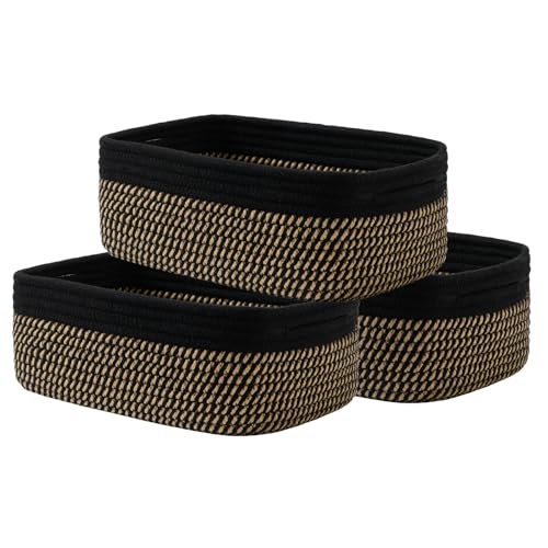 Small Woven Storage Basket for Organizing (3 Count)