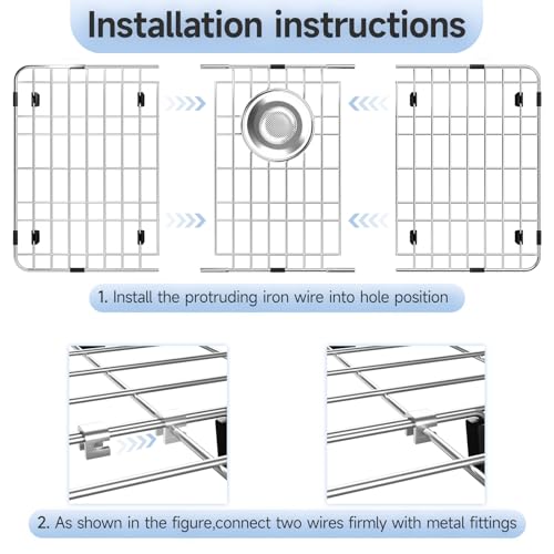 28-7/8" x 14-3/8" Stainless Steel Sink Protector, Sink Grate for Bottom