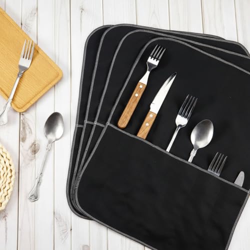 6 Pcs Anti Tarnish Silverware Storage Bags Felt