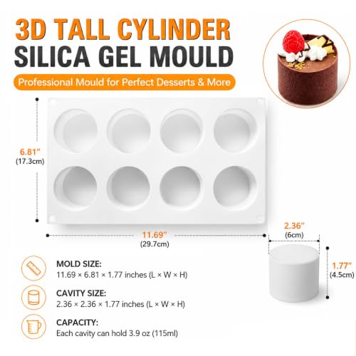 Cylinder Silicone Mold for Baking Mousse Cake