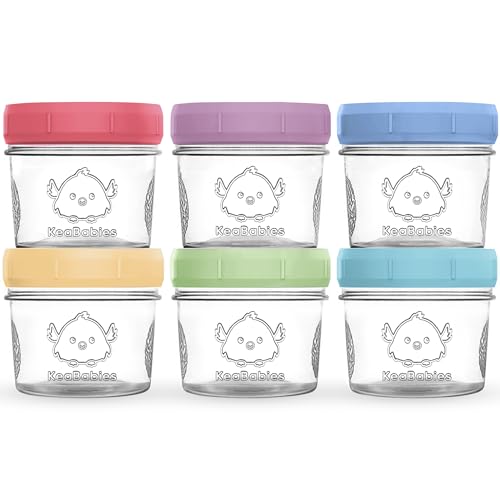 6pk 4oz Glass Baby Food Containers with Lids (6 Count)