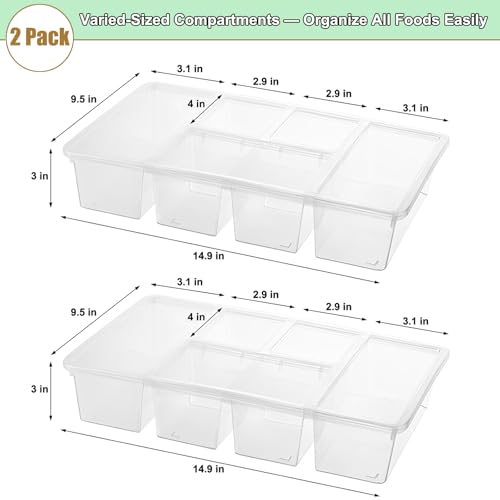 2 Pack Divided Veggie Tray with Lid (2 Count)