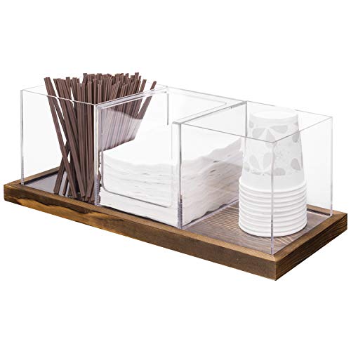 Coffee & Tea Station Organizer with Acrylic Compartments