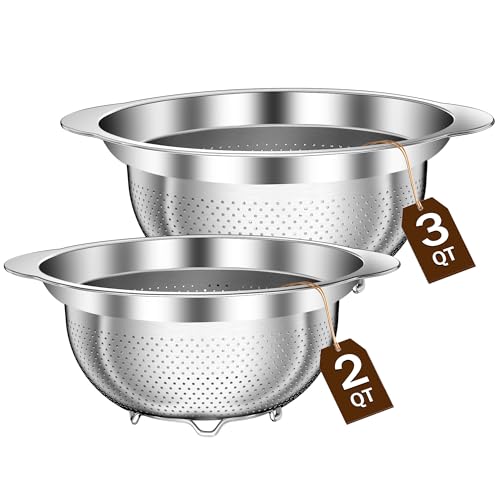 Stainless Steel Strainers for Kitchen (2 Count)