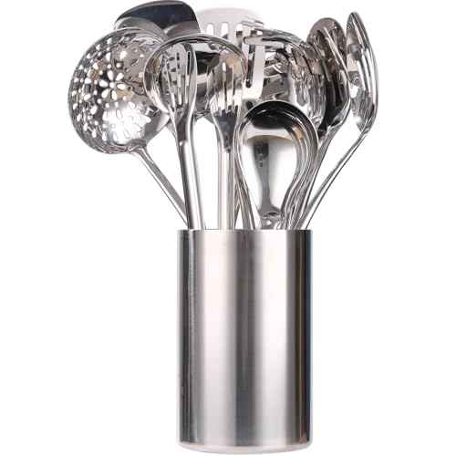 18 10 Stainless Steel Kitchen Utensils Set with Holder for Countertop (12 Count)