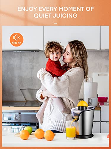 Orange Juicer Squeezer Electric Citrus Juicer with Two Interchangeable Cones Suitable for orange