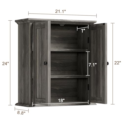 Bathroom Wall Cabinet with 2 Doors