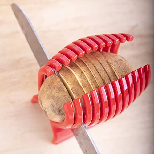 Tomato Slicer Holder Kit Banana Tool Cutting Guide Onion Potato Pepper Hot Dog Prep (3 Count)