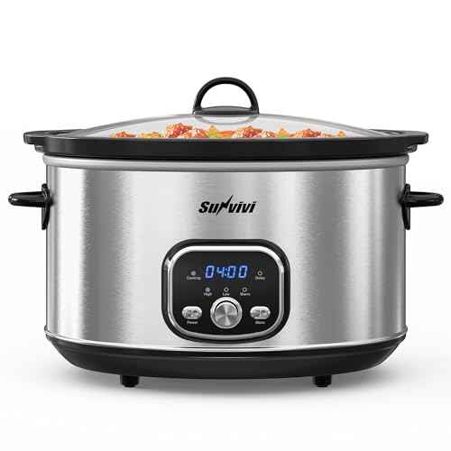 Slow cooker Pot 8.5 QT Programmable Stainless Steel Color
