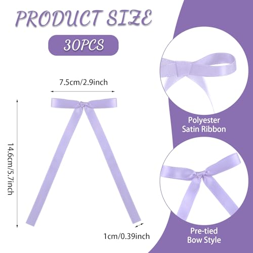 30 Pack Light Purple Bow Cake Toppers (30 Count)