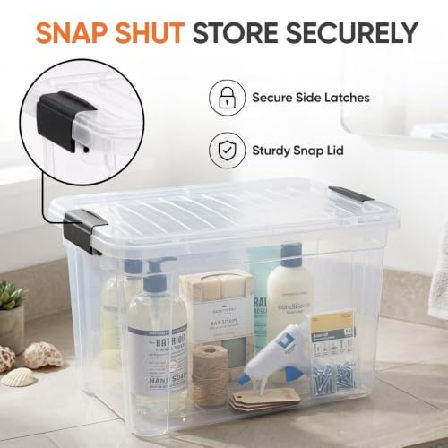 8.7 Quart Clear Plastic Storage Boxes with Lids (6 Count)