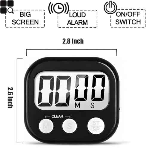 Digital Kitchen Timers for Cooking (2 Count)