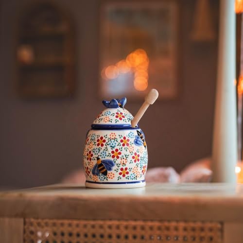 10oz Spring Delight Handmade Ceramic Honey Jar (10 Fl Oz)