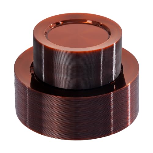 102 Pcs Amber Plastic Plates (102 Count)