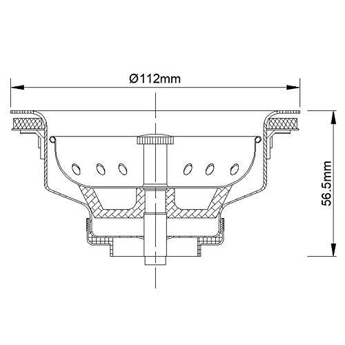 3-1/2 Inch Kitchen Sink Drain Assembly with Strainer Basket/Drain Stopper, All Stainless Steel Sink Drain Kit Durable and Rustproof