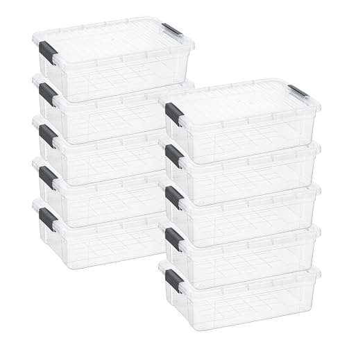 13.7 Quart Clear Plastic Storage Bin with Lid (10 Count)