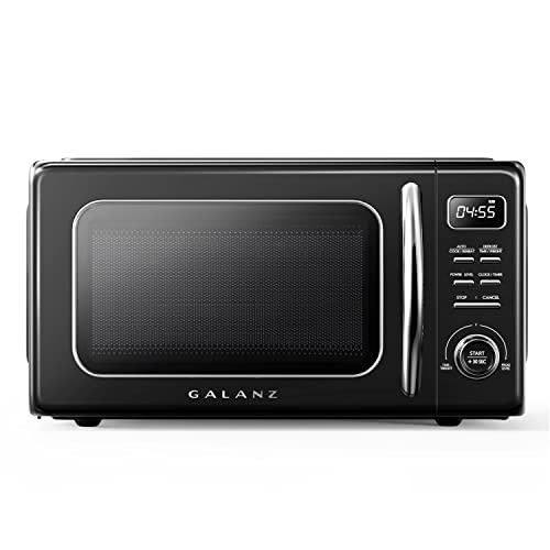 GLCMKZ11BKR10 Retro Countertop Microwave Oven with Auto Cook & Reheat