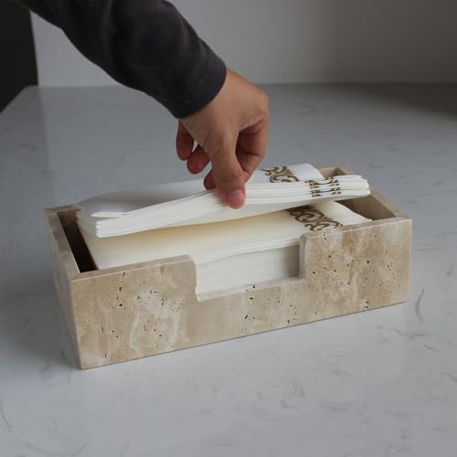 Natural Travertine Napkin Holder 9.8"x4.9"x2.8"