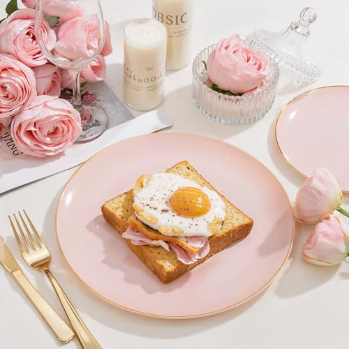 200Pieces Pink Plastic Plates (200 Count)
