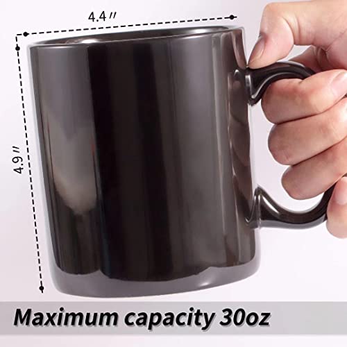 30oz Super Large Ceramic Coffee Mugs Large Handles Set of 2 (2 Count)