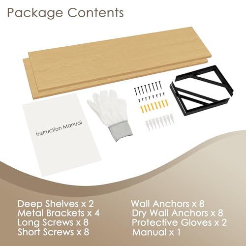 Long Wall Shelves (2 Count)