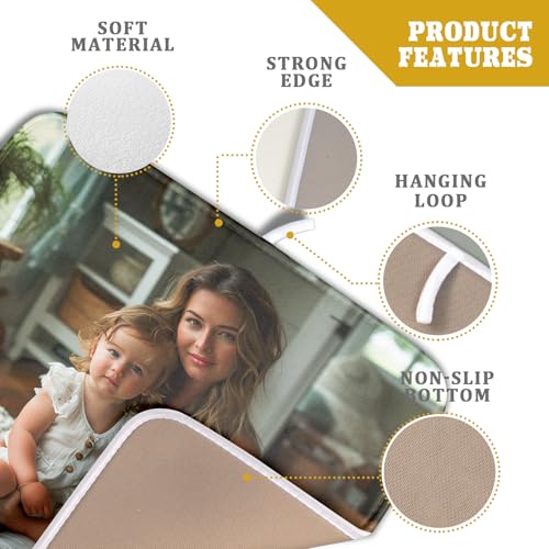 Custom Dish Drying Mat Customized Drainer Pad with Image Logo Text 16x18 Inch Personalized Absorbent Dish Dry Pad for Kitchen Counter Sink