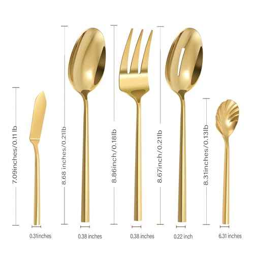 Gold Silverware with Hexagon Handle 65