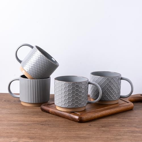 15 OZ Stackable Coffee Mugs Set of 4 (4 Count)