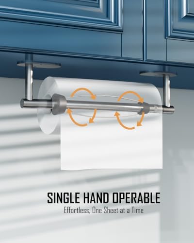 Paper Towel Holder Under Cabinet One Hand Operable