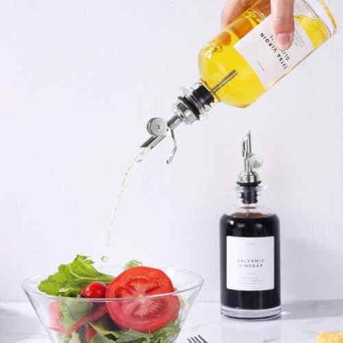 Liquor Pour Spout Made of Stainless Steel with Automatic Anti (4 Count)