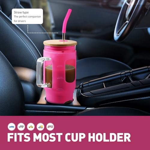 Glass Tumbler with Straw & Lid