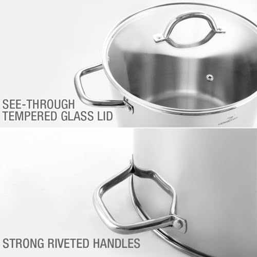 12 Quart LARGE Stock Pot with Glass Lid
