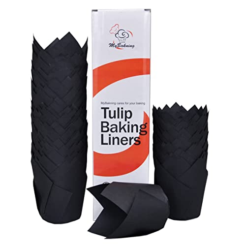 Black color Large size Tulip Baking Cups 2 (130 Count)