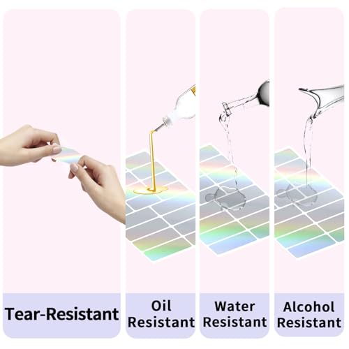 Holographic Label Stickers Writable Holographic Silver Gift Labels