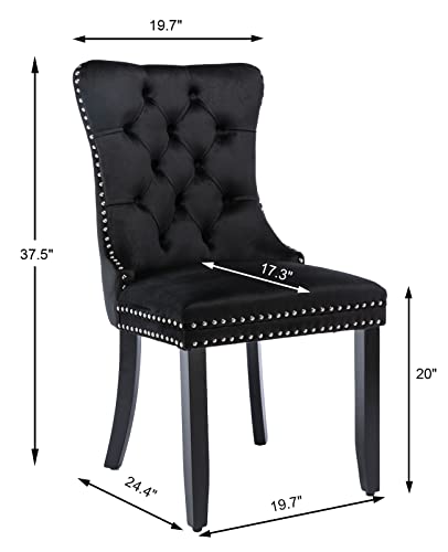 Black Velvet Dining Chairs Set of 6 (6 Count)