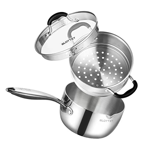 3.5 Quart Stainless Steel Saucepan with Steamer