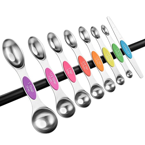 Stainless Steel Magnetic Measuring Spoons Set of 8