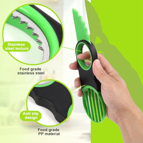 3-in-1 Avocado Slicer Tool & Stainless Steel Pitter