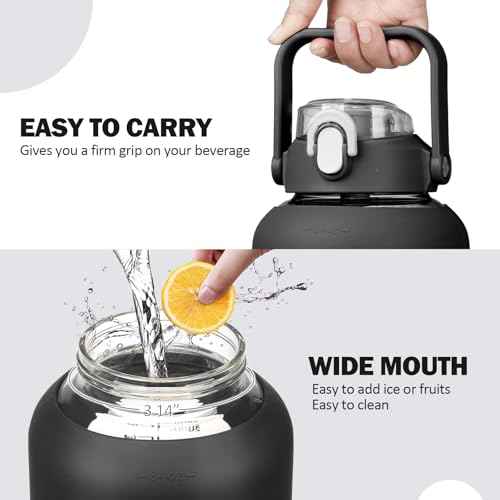 84oz Glass Water Bottle with Straw