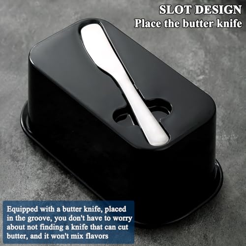 Butter Dish with Lid for Countertop and Refrigerator Door Shelf with Butter Spreader Knife