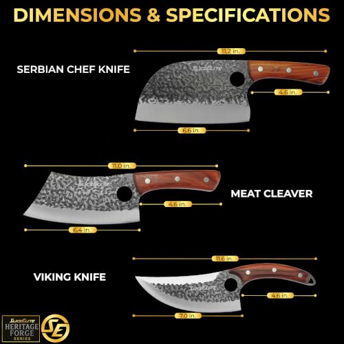 Hand Forged Professional Butcher Knife (3 Count)